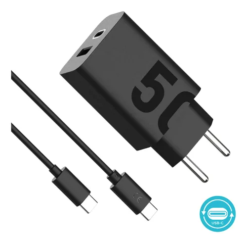 Carregador Motorola Turbo Power 50W com Cabo USB-C Preto – Carregamento Ultra Rápido