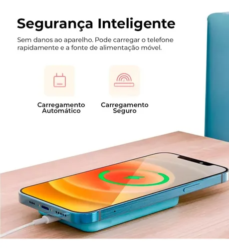 Power Bank It-Blue 5000mAh com Magsafe MAX-0555 – Carregador Portátil Sem Fio Branco