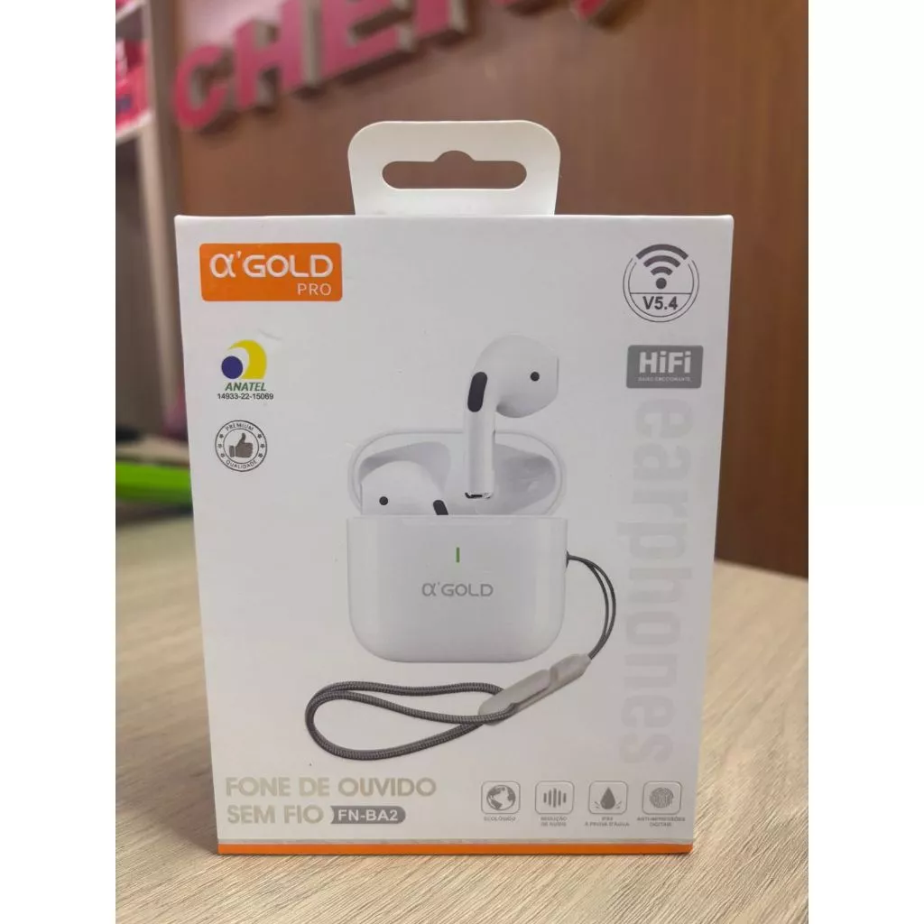 Fone de Ouvido Sem Fio A’Gold FN-BA2 Bluetooth IPX4 – Som HiFi e Resistente à Água