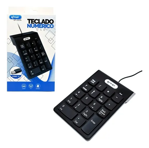 Teclado Numérico USB Knup KP-2003A Preto com 18 Teclas ABNT2