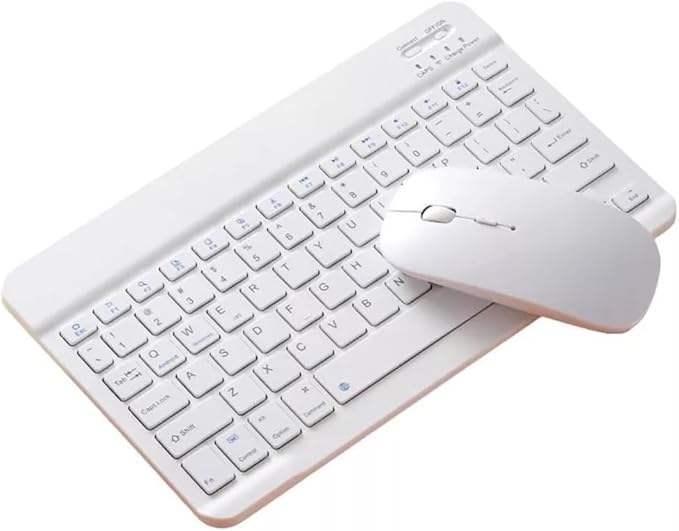 Kit Teclado e Mouse Sem Fio Bluetooth Colorido para PC, Notebook, Tablet e iPad