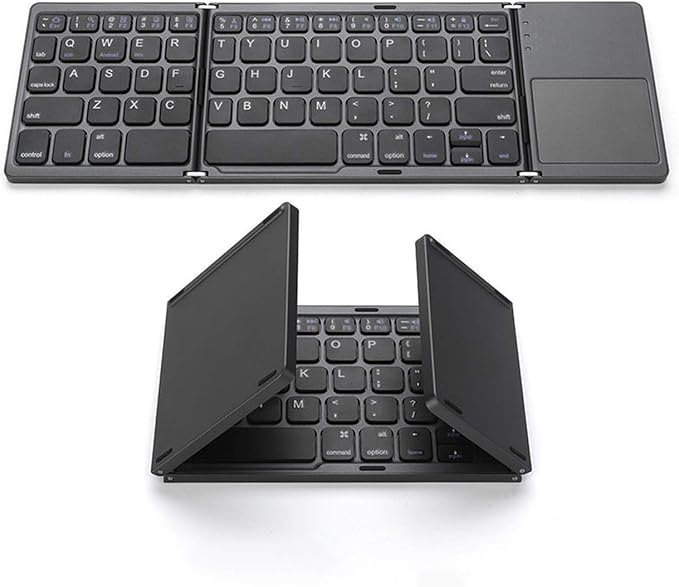 Teclado Sem Fio Dobrável Homesen BT 3.0 com Touchpad – Portátil, Ultra Fino e Compatível com Windows, Android e iOS
