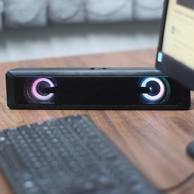 Caixa de Som Gamer Knup KP-RO802 para PC e Notebook com Subwoofer, USB e LED