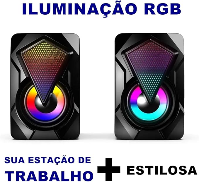 Caixa de Som Knup KP-RO800 6W para PC e Notebook com Áudio Estéreo e Conexão USB