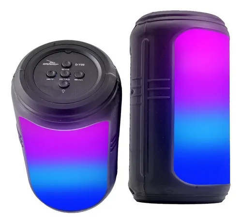 Caixa de Som Bluetooth Grasep D-Y09 10W com Rádio FM, LED Rítmico e USB – Preto