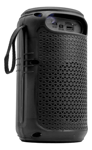 Caixa de Som Bluetooth Grasep D-Y09 10W com Rádio FM, LED Rítmico e USB – Preto