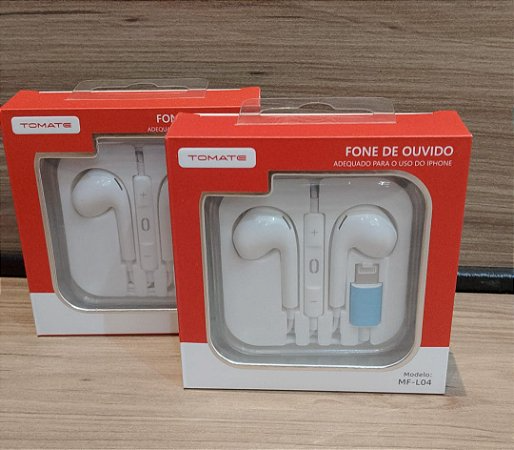Fone de Ouvido Tomate MF-L04 com Entrada Lightning para iPhone – Cabo 1.2m