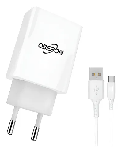 Carregador Turbo Oberon 5.1A com 2 Portas USB e Cabo V8 – Carregamento Rápido