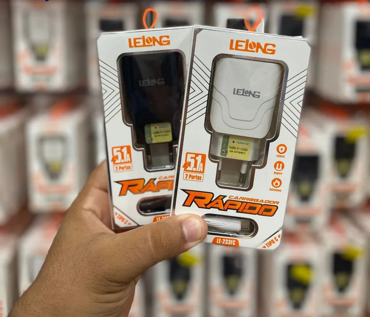 Carregador Turbo + Cabo Lelong LE-291FP 5.1A com 2 Portas USB para iPhone